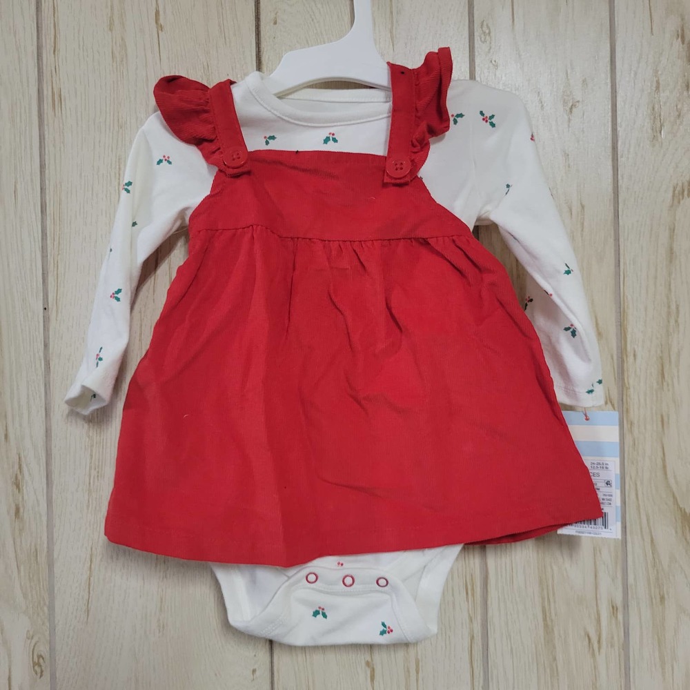 CAT & JACK Long sleeve ruffle dress Christmas Outfit